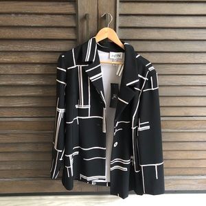 Joseph ribkoff black and tan long blazer jacket